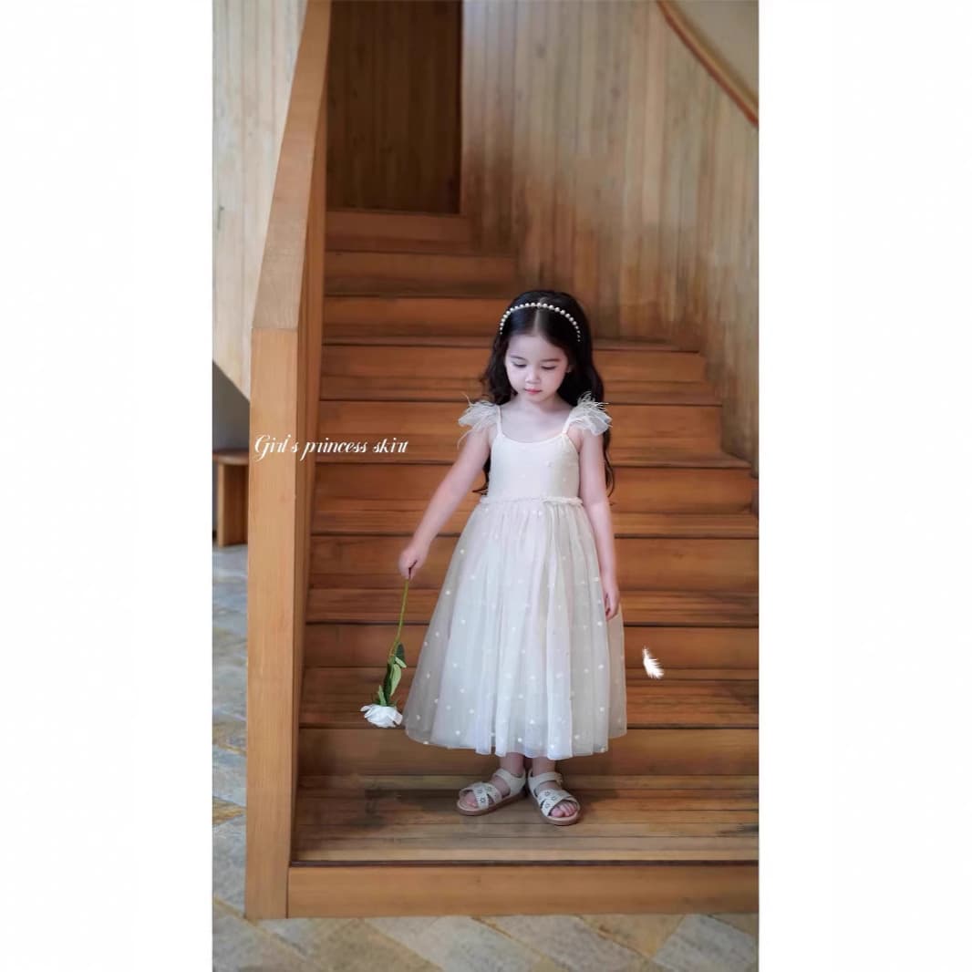 Girls' Dress Children's Strapless Princess Dress 2026 Summer New Style Korean Fashionable Gown