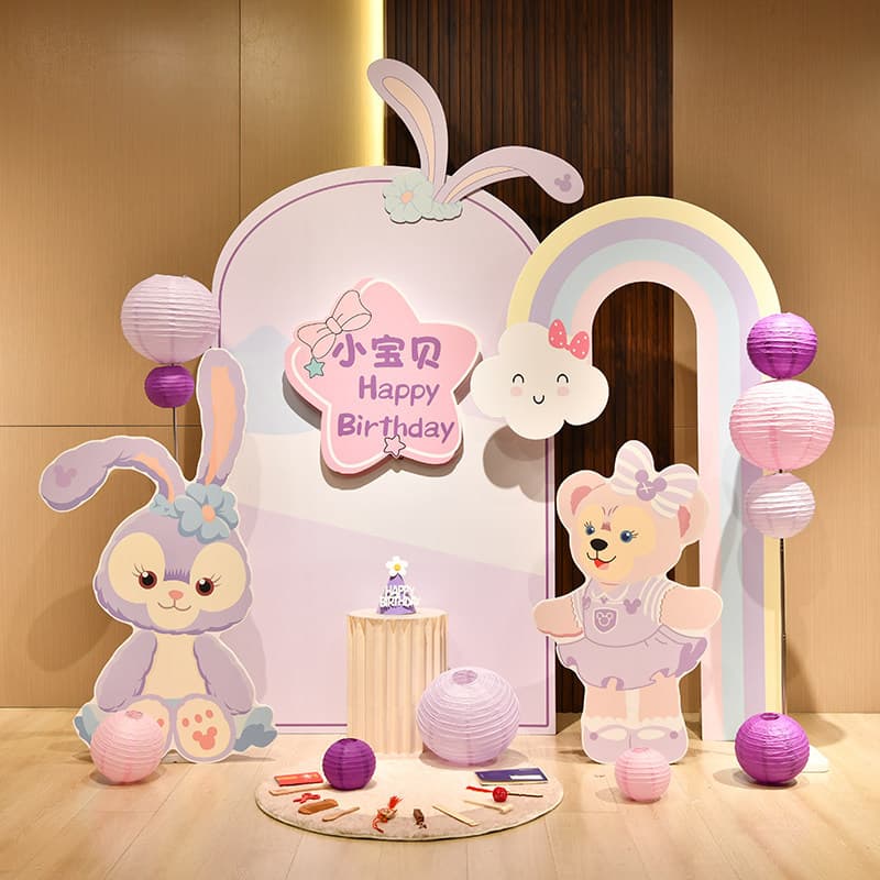 KT board first birthday decoration party supplies backdrop decoration scene girl baby simple girl baby