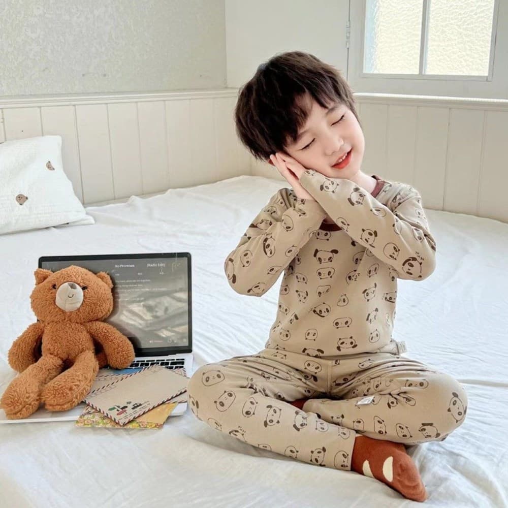 Kids Thermal Underwear Set Boys Toddler to Big Kids Warm German Velvet Loungewear Base Layer Pajamas Underwear Set Winter