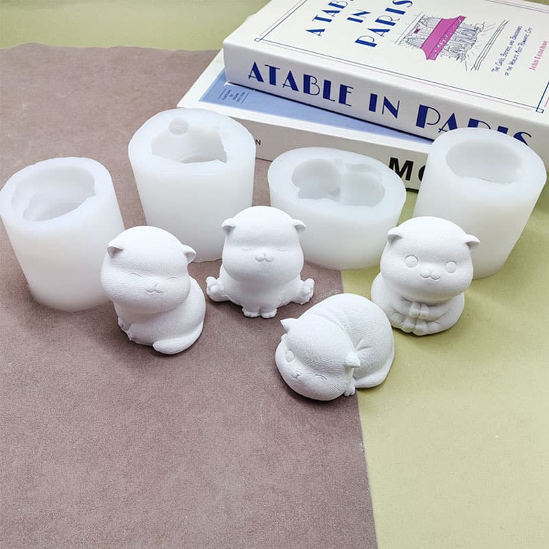 Kitten Squeeze Silicone Mold - Various Cartoon Animal Cat Mousse Baking Mold Handmade Candle Mold