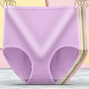 Southeast Asia Cross-Border E-Commerce 200lb Women's Panties, High-Waist Tummy Control Plus Size Middle-Aged Mother Panties