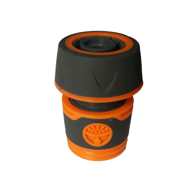 Garden PVC hose accessories, plastic 6-point car wash water pipe, rubber-coated 3/4 quick water connector