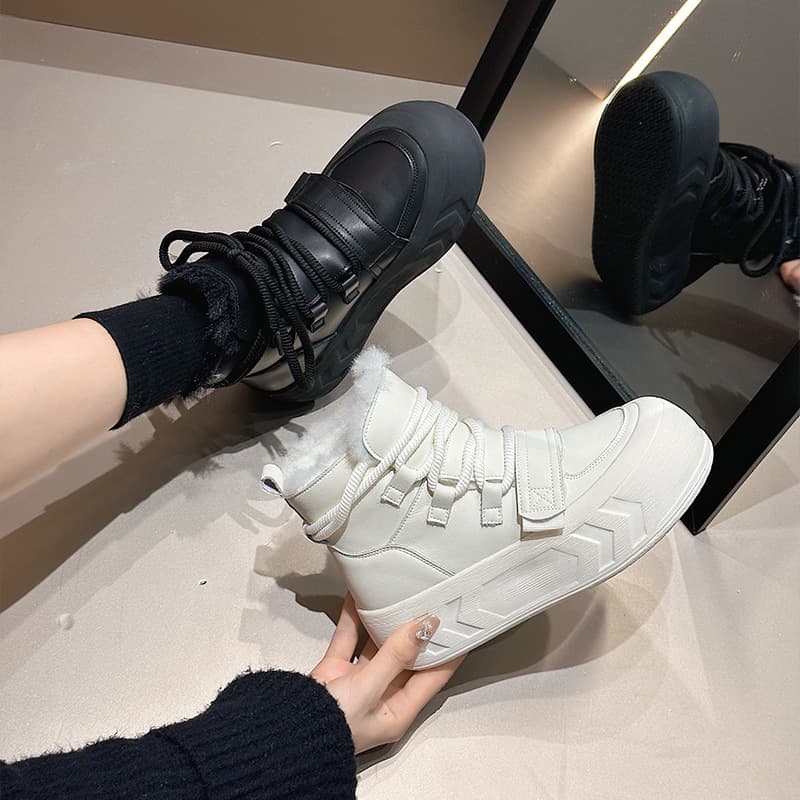Internet Celebrity Casual Snow Boots Women Fleece-Lined Thick Warm Cotton Shoes 2024 Winter Hot-Selling Puff Shoe Martin Short Boots