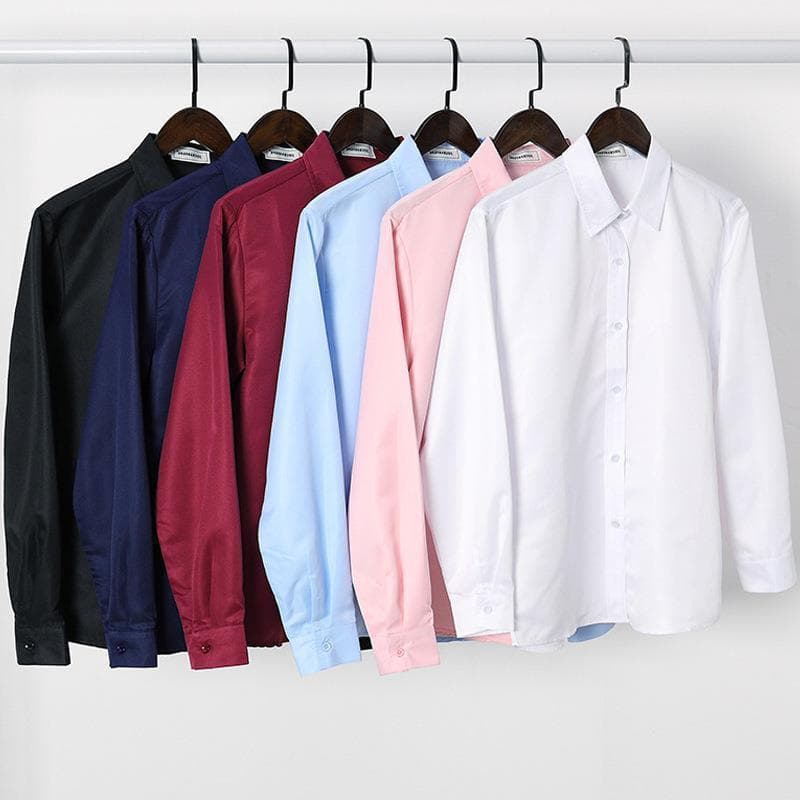 White Long Sleeve Shirt Autumn Fashionable Formal Wear for Men And Women plus Size Casual Comfortable Cotton Blend Shirt