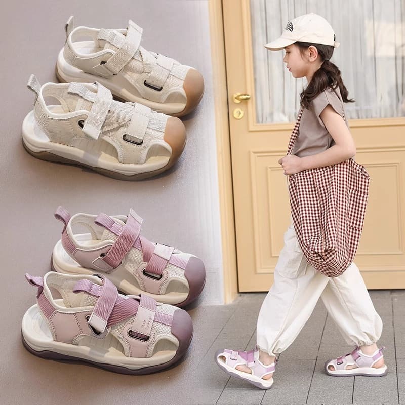 Girls' Sandals Summer 2025 New Children's Sports Soft Sole Beach Shoes Closed Toe Middle and Big Kids Unisex Boys' Shoes