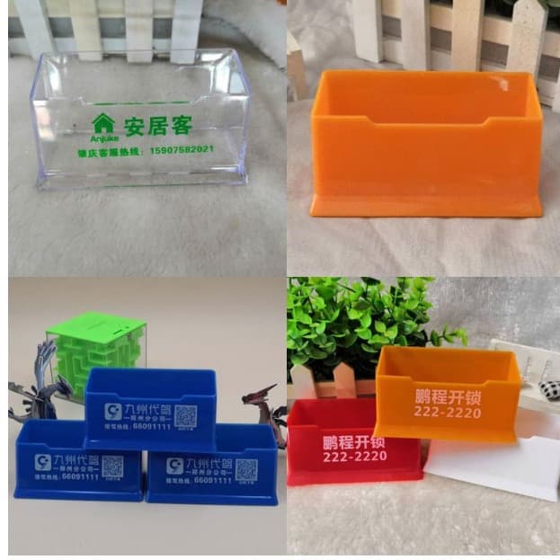 Factory Wholesale Advertising Business Card Holder, PS Transparent Multi-Color Plastic Office Supplies Card Box, Printable LOGO Storage