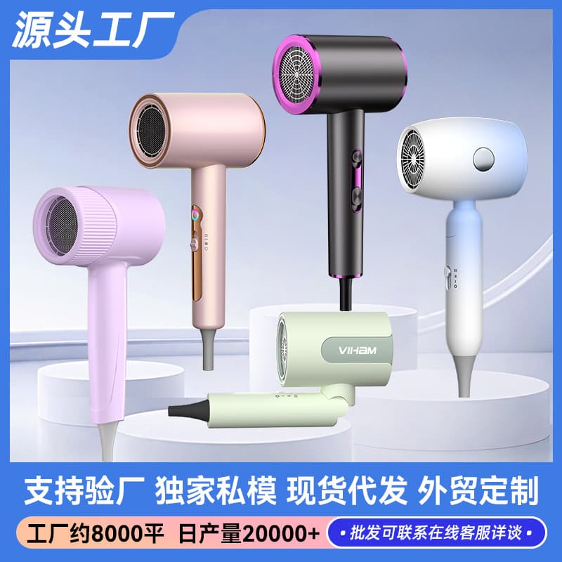 Cross-border Hair Dryer Home Use High Power Blue Light Negative Ion Strong Wind Electric Hair Dryer Wholesale Case Pack Blow Dryer Manufacturer