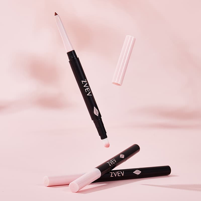 ZVEV Artist Dual-Ended Lip Liner for Lip Contouring, One Stroke Dual-Ended Creamy Smooth Matte Texture, High Color Payoff