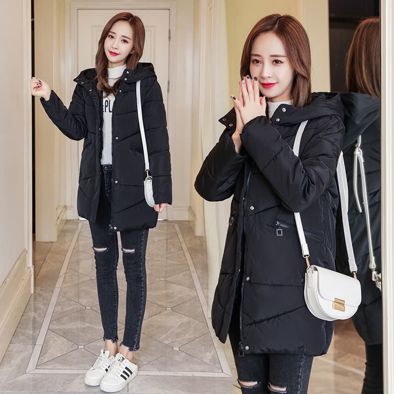 Winter Thickened Cotton Coat Women 2023 Winter Mid-Length Plus Size Loose Down Cotton Puffer Short Hooded Jacket Outerwear