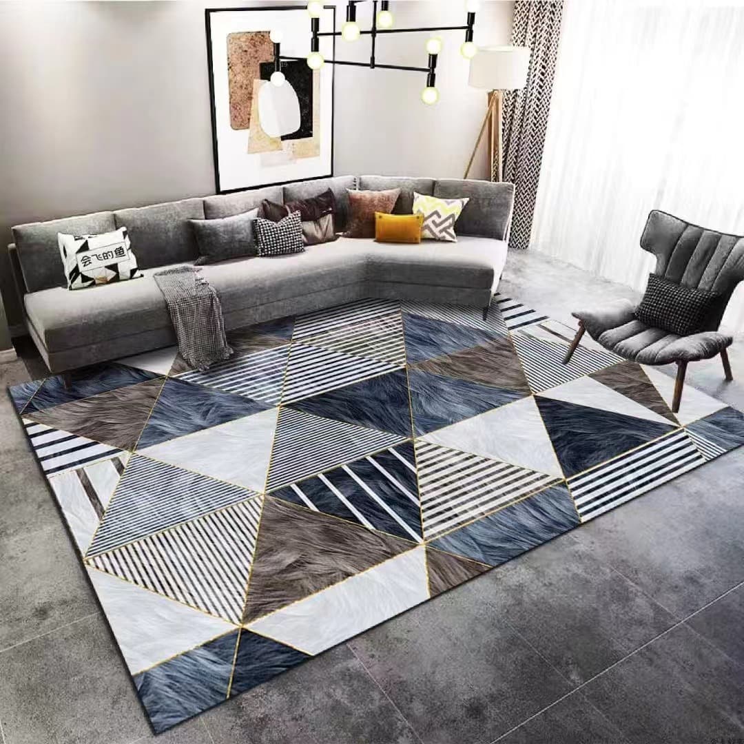Nordic Style Crystal Velvet Carpet for Living Room, Bedroom, Thickened Sofa Carpet, Bedside Rug, Stain-Resistant, Easy to Clean, Drop Shipping Available