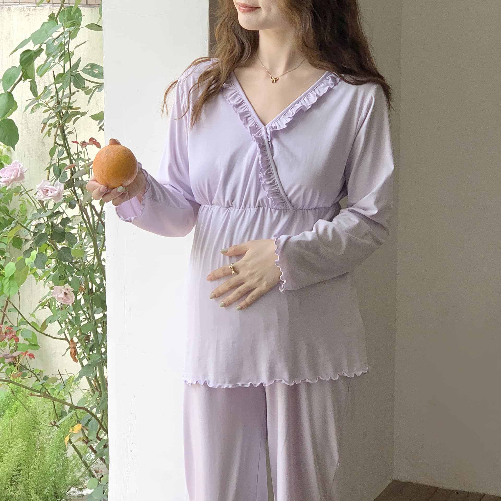 [In Stock 2203 with Built-in Pads] Maternity Nursing Sleepwear Set for Women, Pajamas & Loungewear