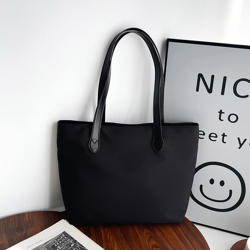 Fashion Women Canvas Nylon Underarm Bag Trendy Versatile Large Capacity Shoulder Handbag Tote Bag