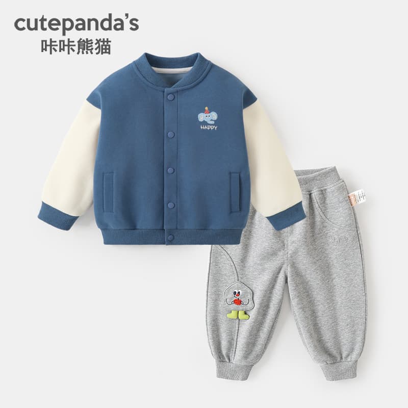 Kaka Panda Boys Set Kids Casual Jacket Girls Autumn Baby Top Early Spring Clothes Children Wear