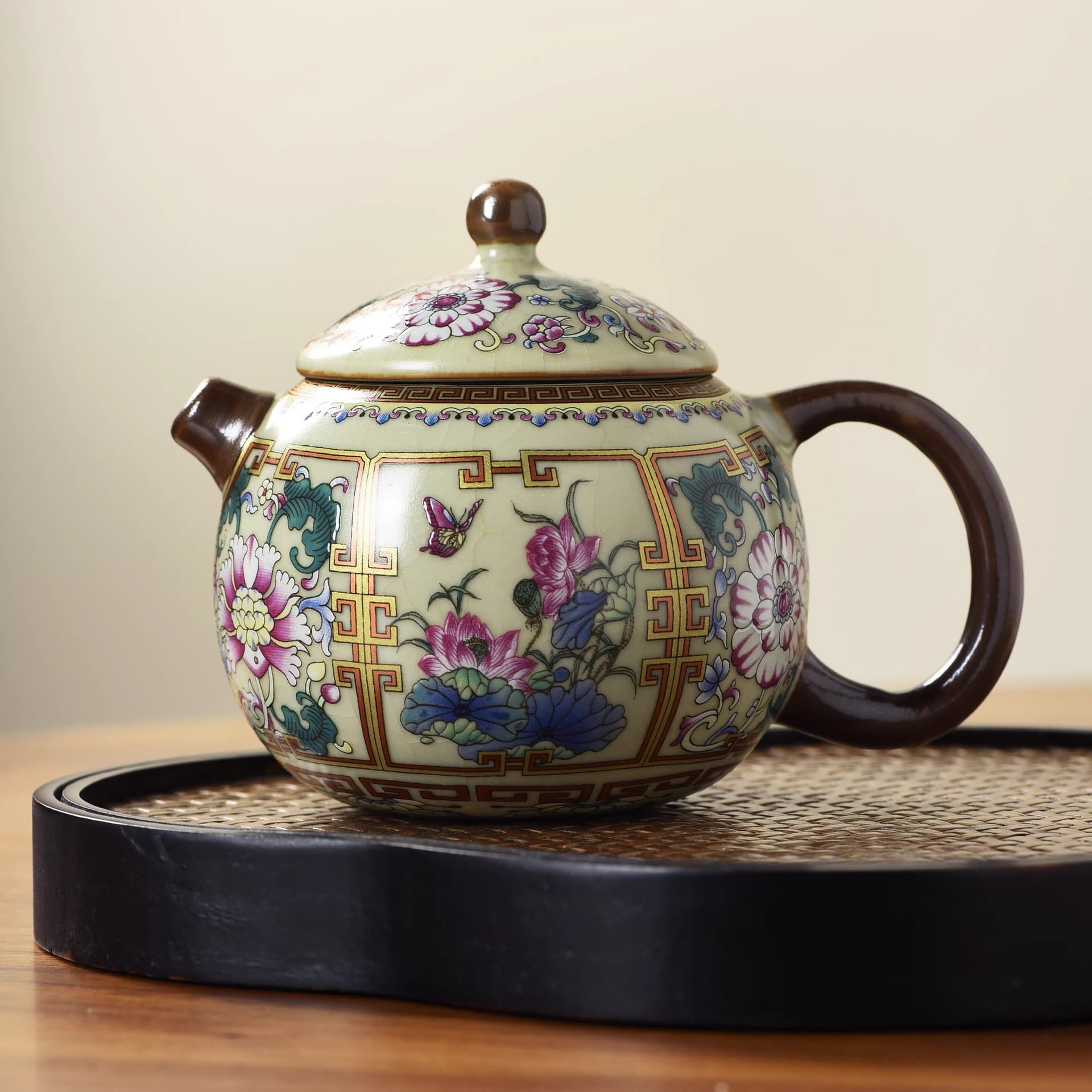 Enamel exquisite Xishi pot small teapot single pot high-end tea maker household ceramic teapot tea set batch