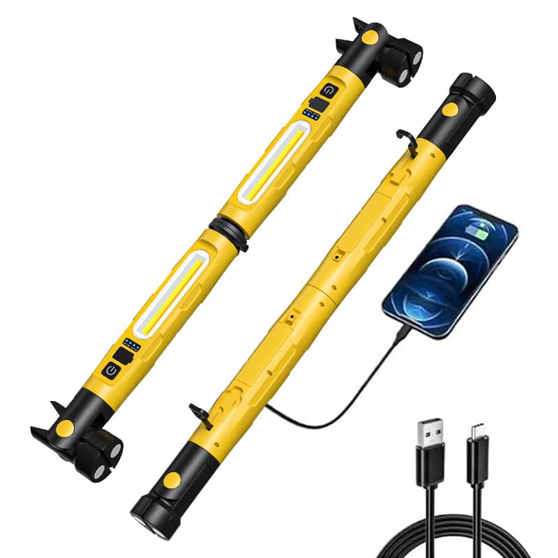 New emergency car repair light, multi-functional magnetic splicing repair work light, outdoor rechargeable lighting light with hook.
