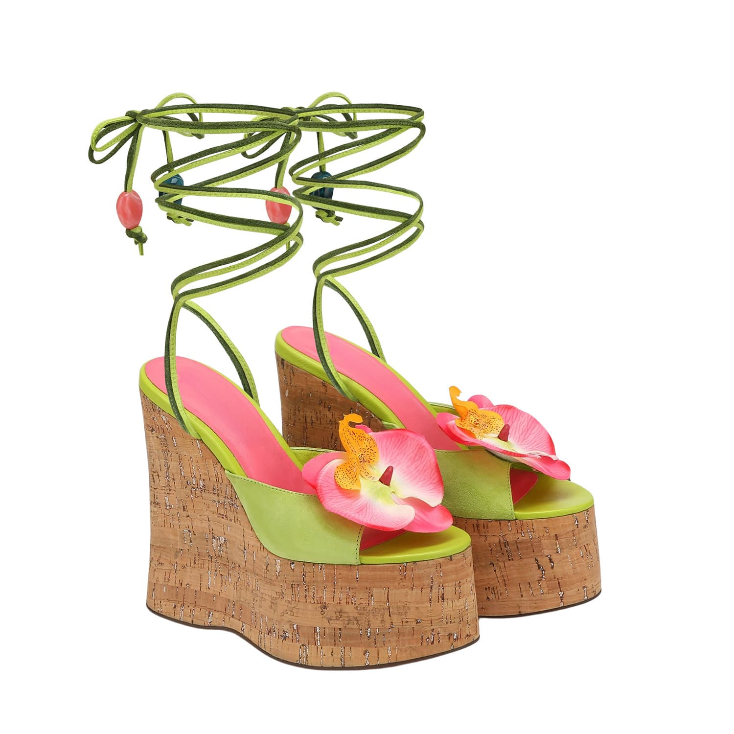 New Cross-Border Trade Gentle Fairy Vacation Style Versatile Sandals with Bow, Wedge Heel, Thick Sole, High Heel Sandals