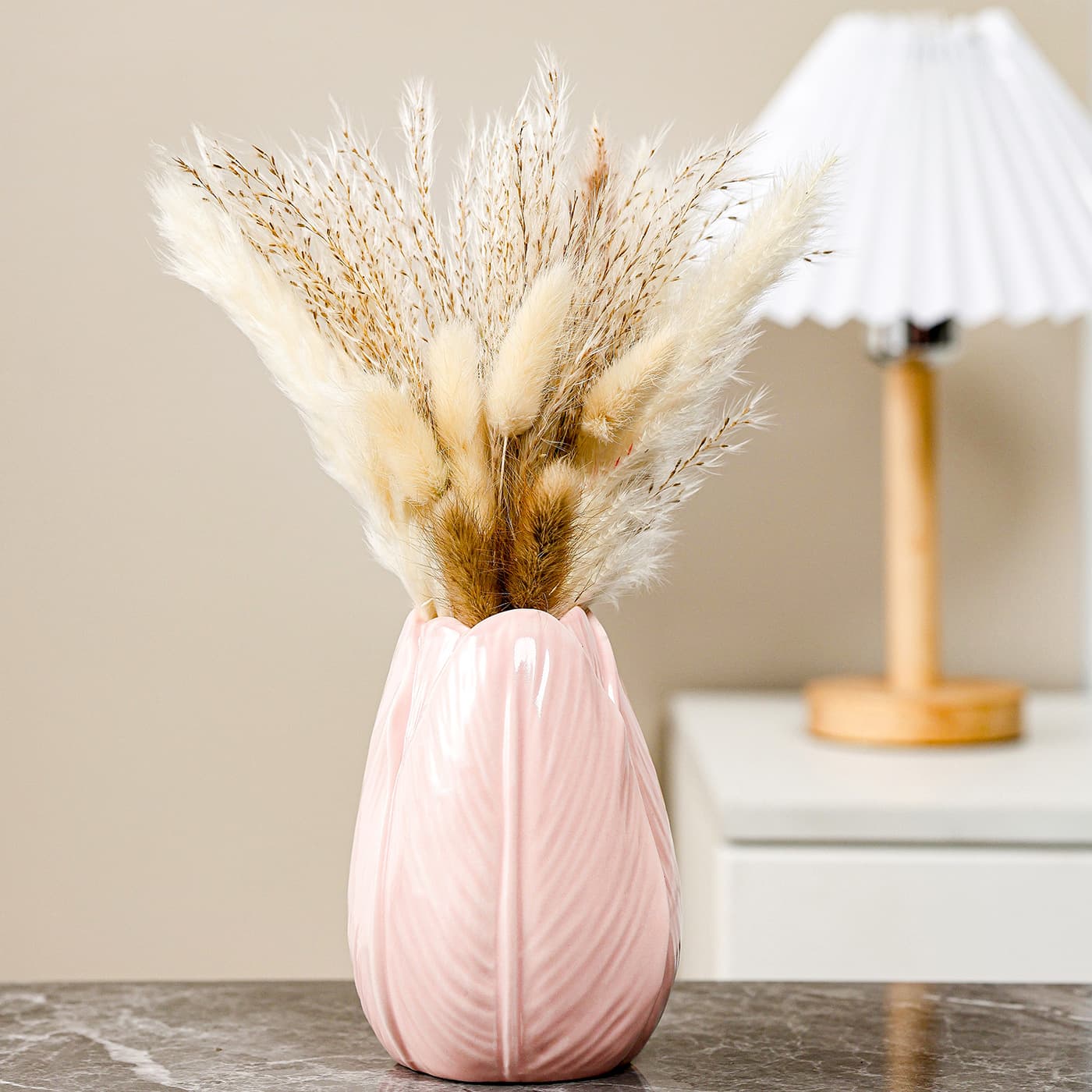 Amazon Wine Cabinet Ceramic Tulip Vase Premium Modern Minimalist Versatile Dining Table Water-Cut Flower Decoration