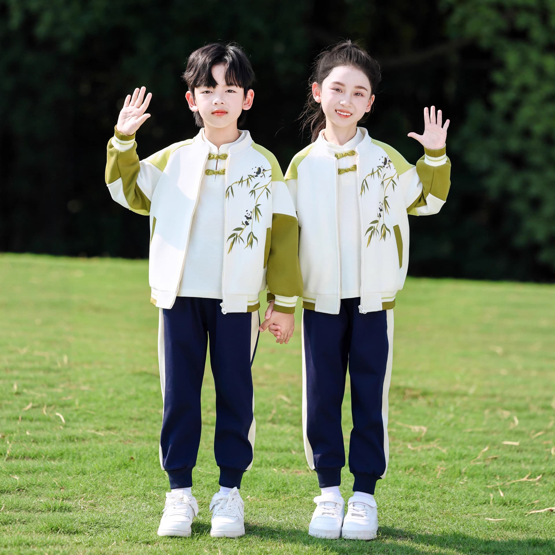 Primary school uniforms (spring and autumn), Chinese style, sports meet opening ceremony class uniforms, kindergarten uniforms, choir performance costumes.
