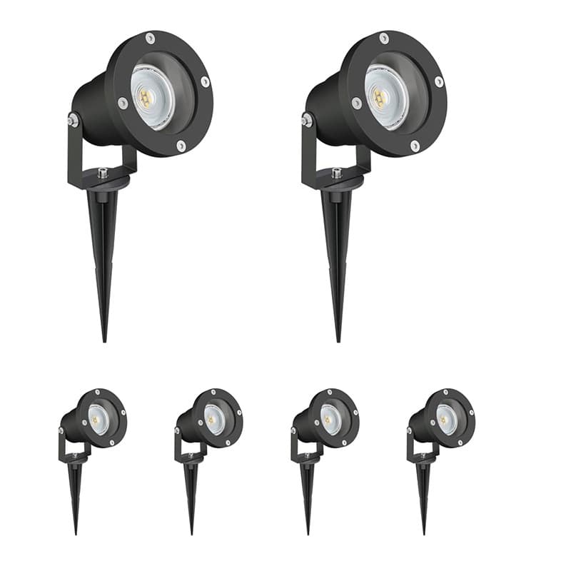 Outdoor Waterproof Ground Spike Floodlight Projection Light GU10 Round Ground Spike Courtyard Garden Buried Tree Light