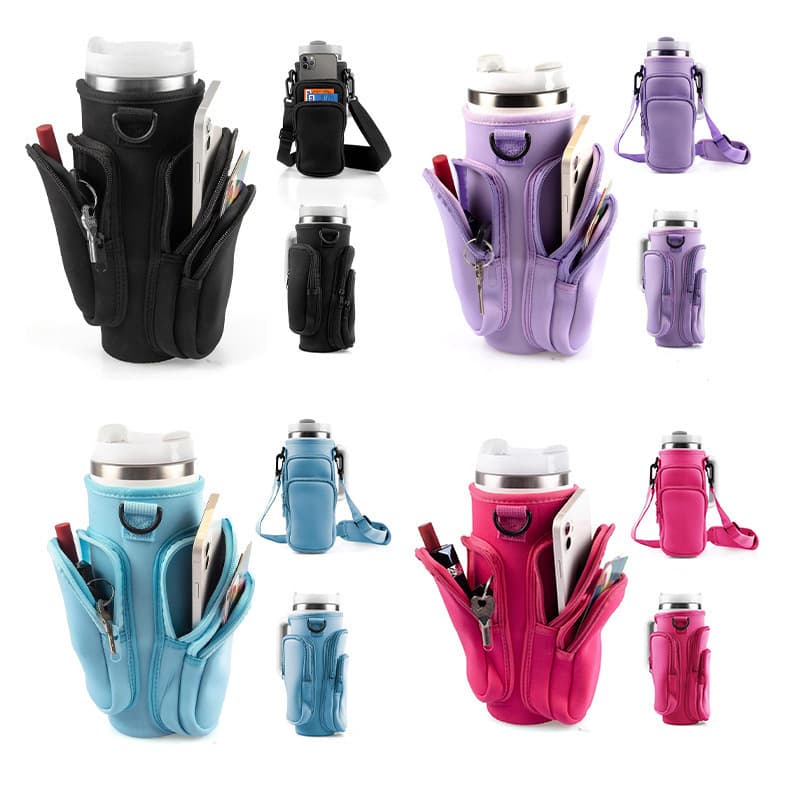Cross-border 40oz car cup sleeve diving fabric cross-body strap Ice Cup Stanley handle cup anti-scalding