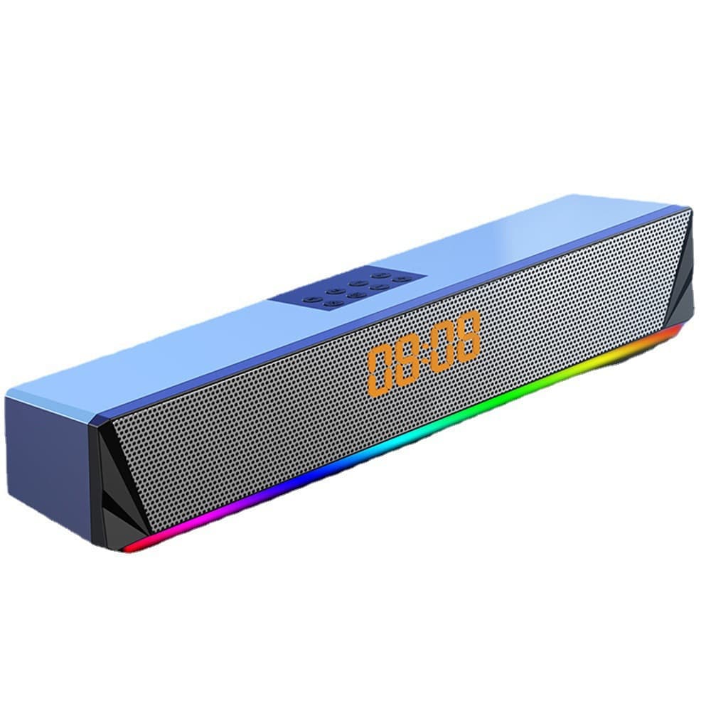 TV Home Soundbar RGB LED Strip Soundbar Wireless Bluetooth Speaker with Clock
