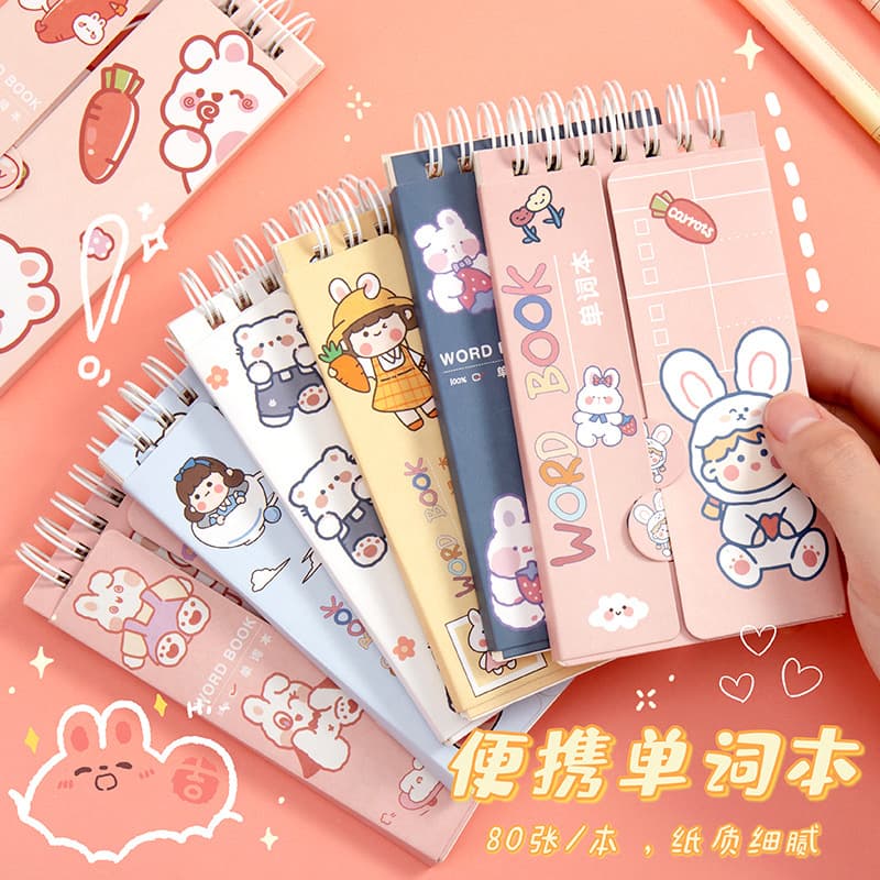 English Vocabulary Book Portable Spiral-bound Student Supplies Mini Memo Notebook