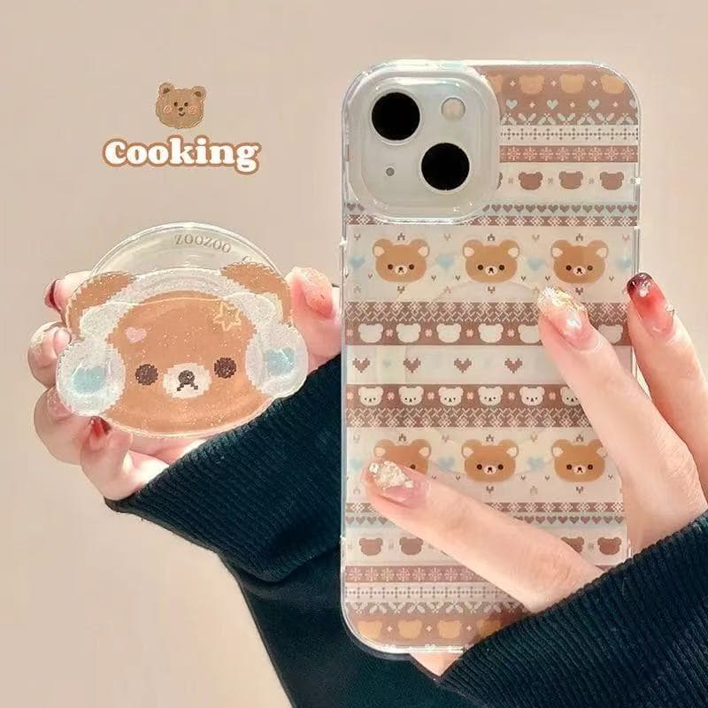 Bear compatible with Samsung S23 FE phone case S25 Ultra / S24 Plus / S21 magnetic S22 full coverage A35 / 55