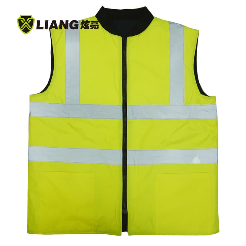 Reflective High-Visibility Vest Winter Thickened Windproof Cold-Proof Multi-Functional Cotton-Lined Workwear Reflective Jacket Oxford Fabric