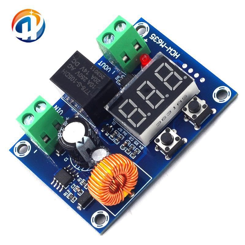 XH-M609 DC voltage protection module for lithium batteries disconnects from output 6-60V when the battery is undervoltage, low charge, or low power.