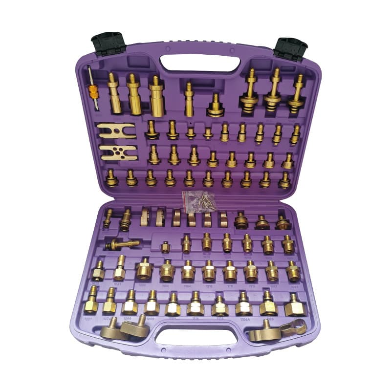 Car air conditioner Eurasian universal version detection and plugging tool all-copper 81-piece plugging and testing set tool