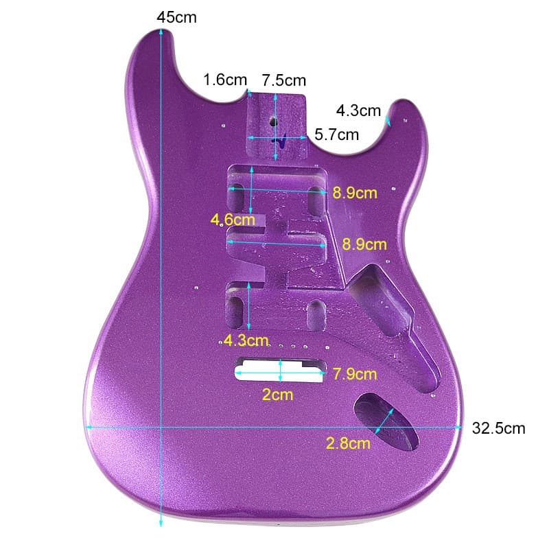 Glossy Metallic Purple Single-Cut Electric Guitar Body Professional Guitar DIY Assembly Parts