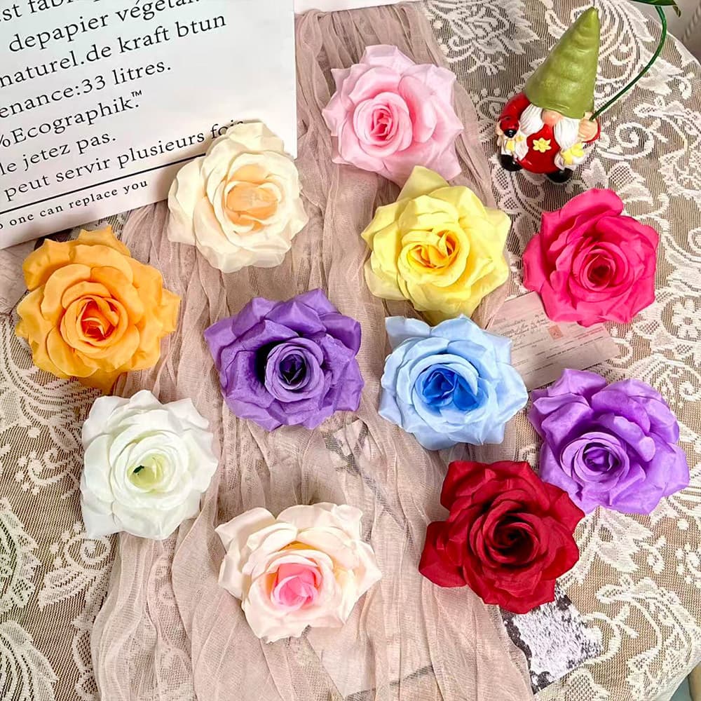 Diamond rose head simulation rose flower wall silk flower wedding DIY handmade flowers fake flower wholesale decoration decorative garland