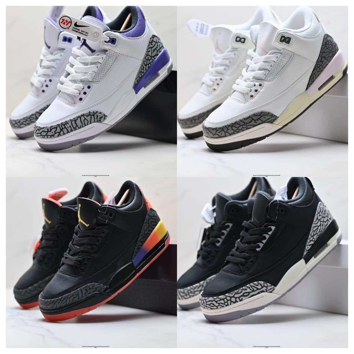 Putian Shoes High Version High Top Genuine Leather AJ3 Cross-border Men's Basketball Sports Shoes Jordan 3 Men's Women's Air Cushion Performance Shoes