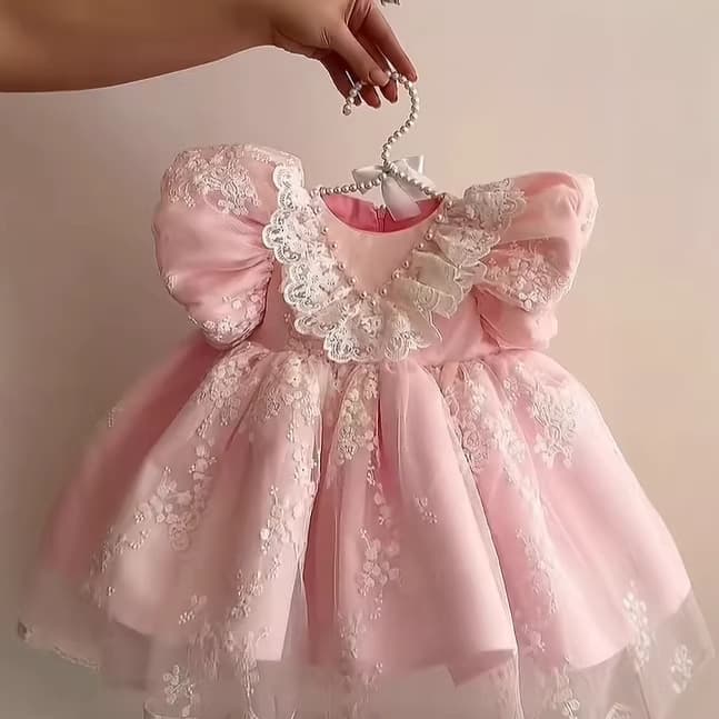 Girls dress light luxury niche high-end flower girl wedding little girl tutu skirt children's birthday princess dress performance costume