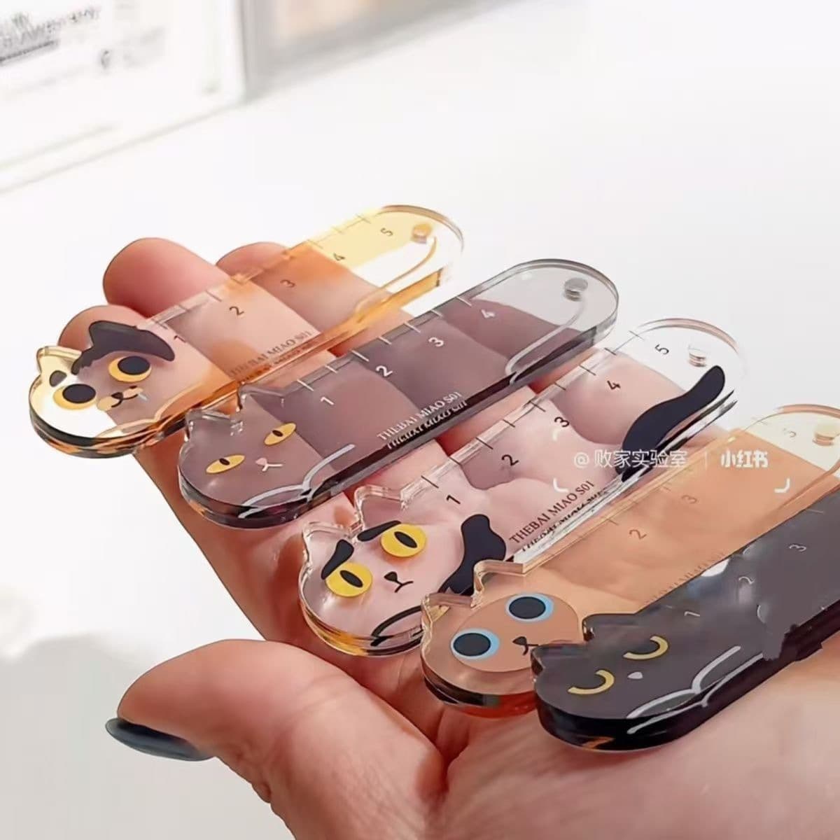 Cute Cat Acrylic Ruler for Students, High-Quality Stationery, Gift for Friends