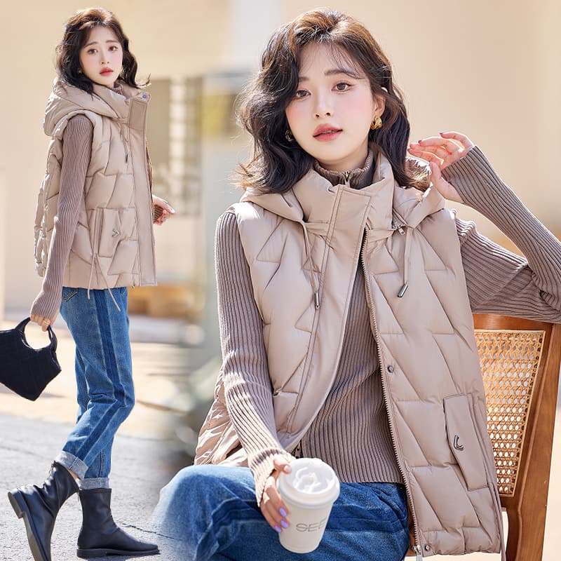 Plus-Size Vest for Women, Autumn/Winter 2024 New Style, Petite Outer Wear Sleeveless Waistcoat, Korean Short Jacket
