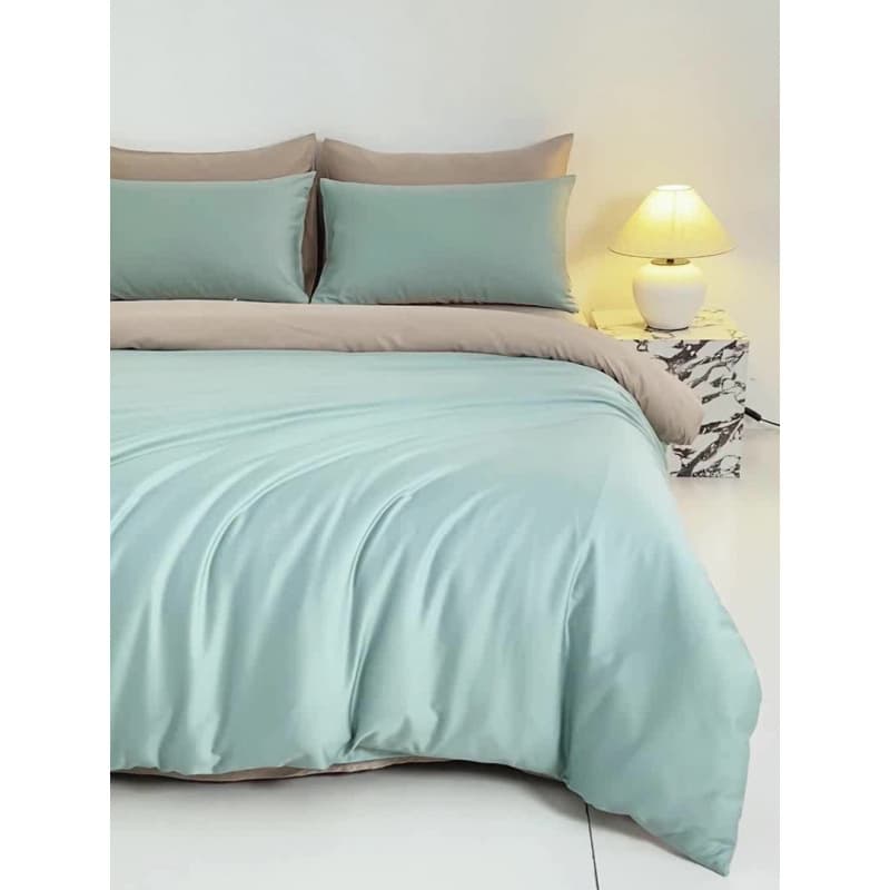 2026 Spring/Summer New Arrival 100% Cotton A-Class 60s Long Staple Cotton 4-Piece Bedding Set, Solid Color Sateen Cotton Duvet Cover with Fitted Sheet Option