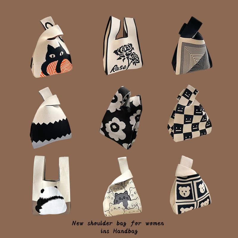 2024 Hot Selling Knitted Handbag Tote Bag Bucket Bag Woven Bag Women's Vest Bag Simple Gift