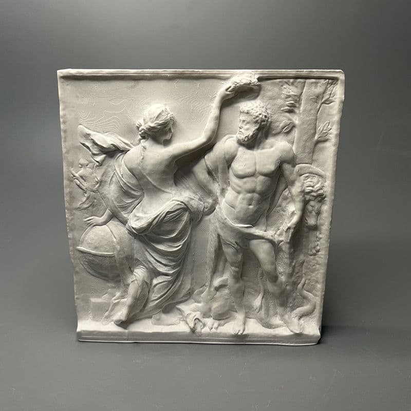 Nordic Retro Roman Hercules Sculpture Plaster Relief Art Desktop Ornament Aromatherapy Stone Gift