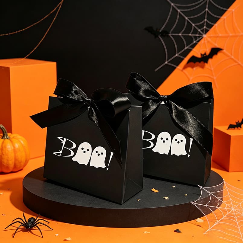 Halloween Party Gift Box Ghost Boo Candy Packaging Box Halloween Night Trick-or-Treat Party Favor Gift Box