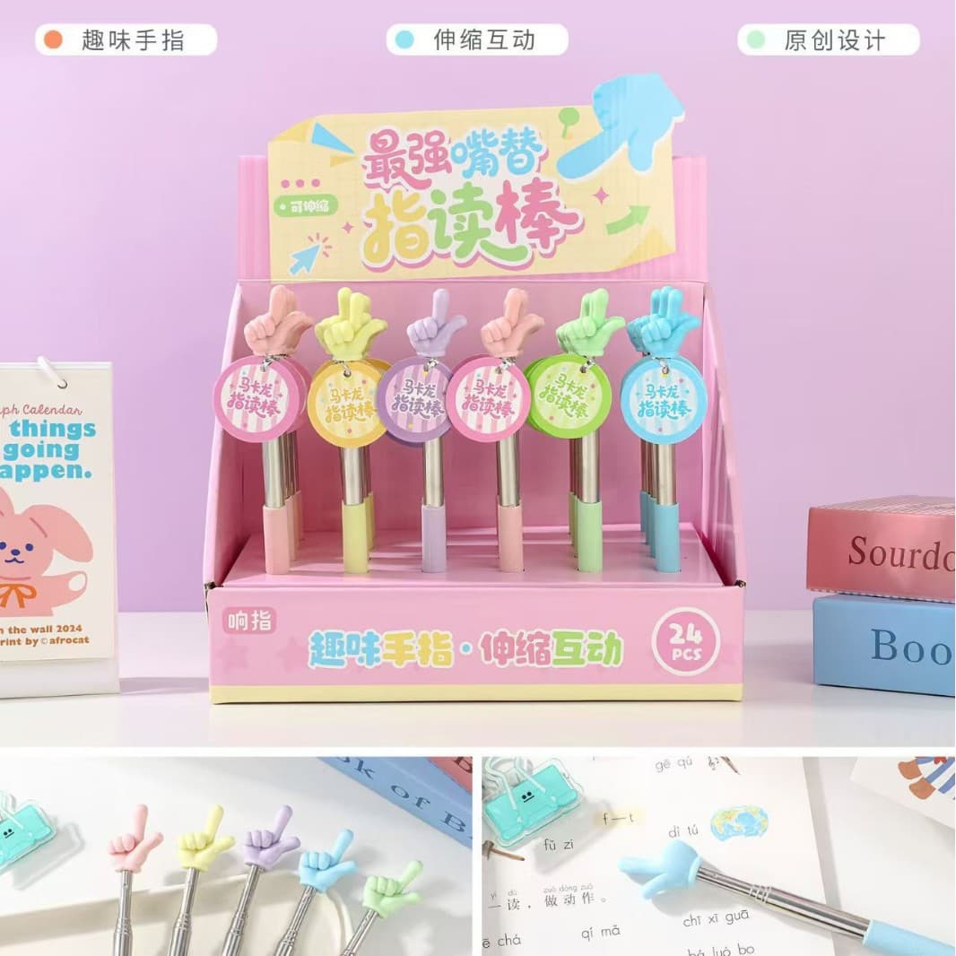 Snap Finger Light-Up Pointer, the Ultimate Mouthpiece Substitute, a Must-Have for Teaching, Specially Designed for Children, Dopamine, Macaron