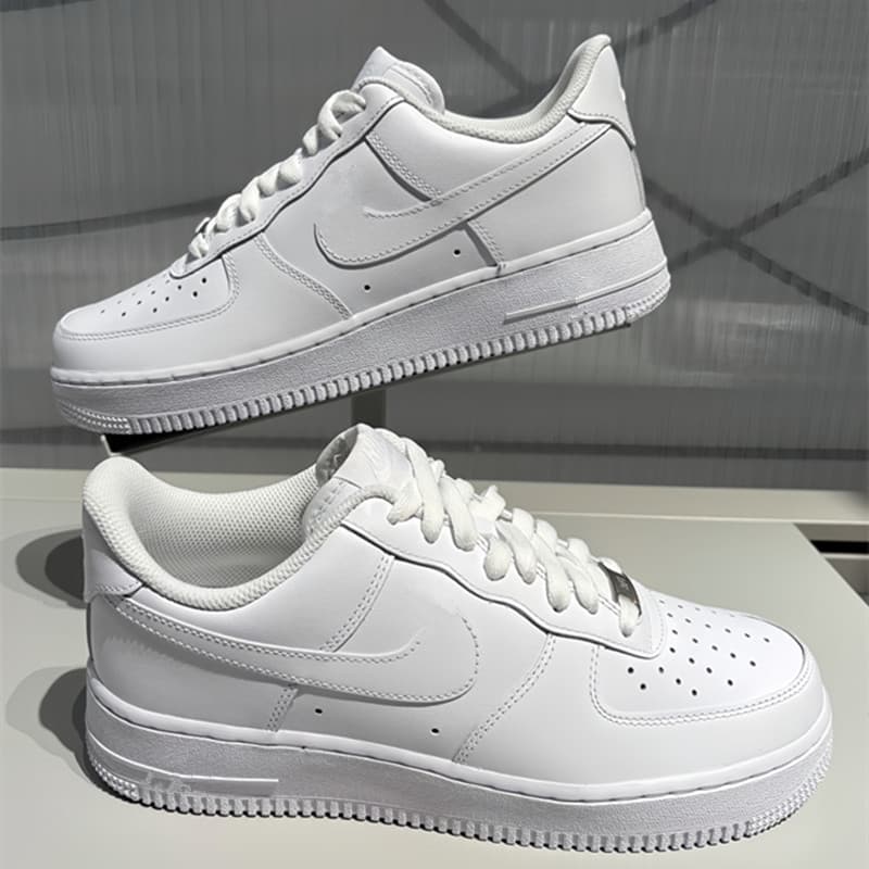 High Version Putian Pure Original Black and White Air Force 1 Men's and Women's Shoes Versatile Board Shoes Cowhide Sports Thick Sole White Shoes