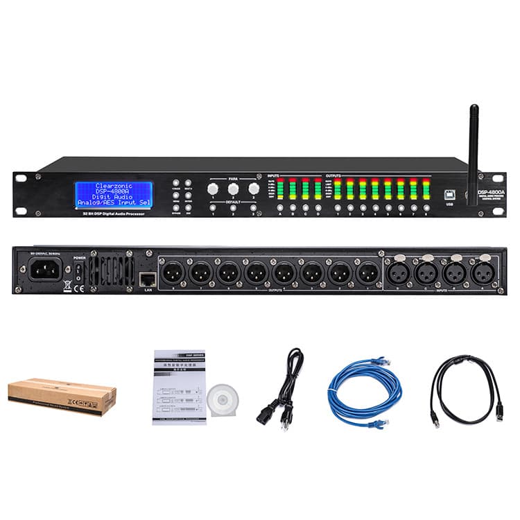 4-In 8-Out Professional Audio Processor with DSP/WiFi for Line Array Audio Effects Processor DSP-4800A
