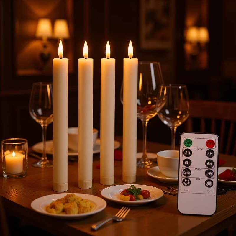 Cross-border 10-inch remote control bullet electronic candle long pole candle Halloween Christmas decoration candle light