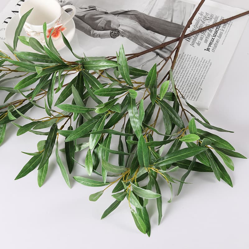 Artificial Olive Leaves, Home Decoration Plant Wall Plastic Foliage Photography Prop Fake Branch Decor