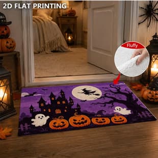 Cross-Border American Halloween Night Faux Cashmere Mat, Soft and Cozy Bedroom Floor Mat, Available for Dropshipping