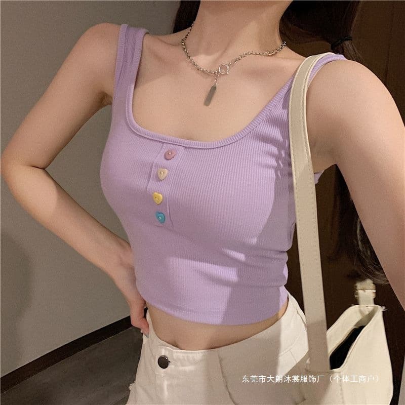 Sexy Camisole Women Summer New Crop Top Vest Slim Fit Sleeveless Top Trendy