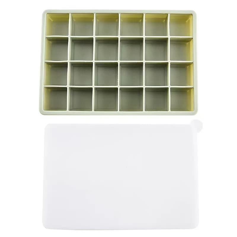 Cross-border Hot-selling 15-Grid Silicone Ice Cube Tray with Lid, Household Odor-proof Antibacterial Fresh-keeping Square Divided Box Ice Maker