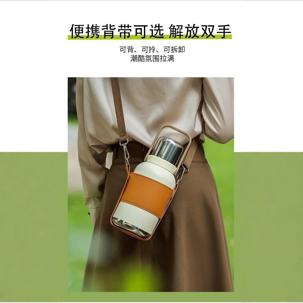 New 316 stainless steel thermos cup gold steel kettle, tea and water separation, high appearance, large capacity, outdoor sports portable kettle