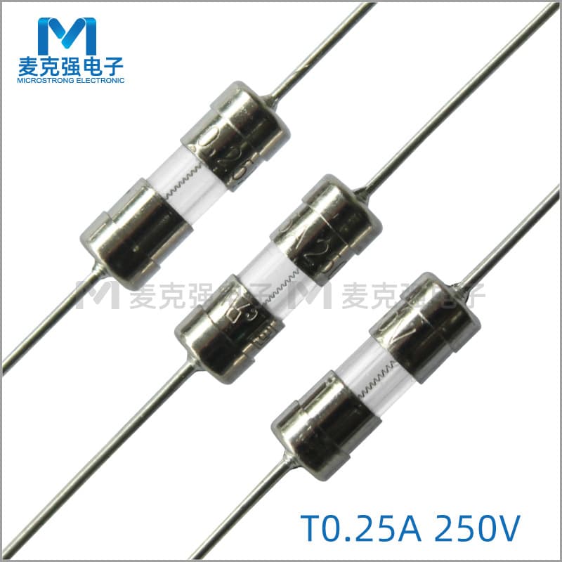 Double cap glass fuse 3.6*10mm slow blow T0.25A/250V with lead glass tube fuse 3*10